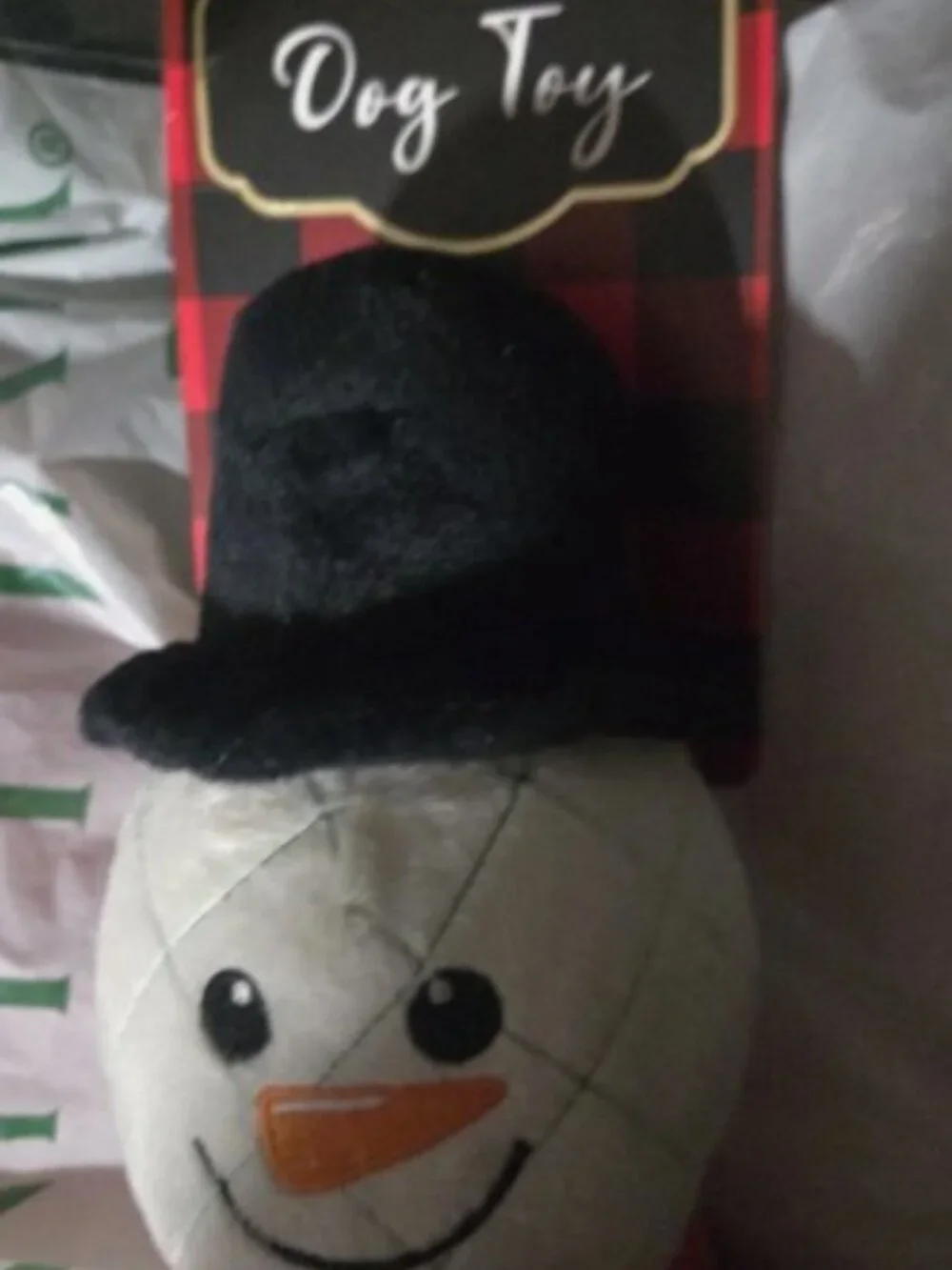 New Snowman Plush Squeaky Dog Toy